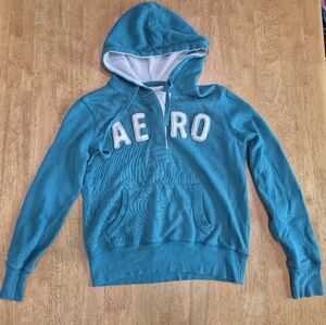 VINTAGE Aeropastale Teal Blue Y2K Sweatshirt Hoodie